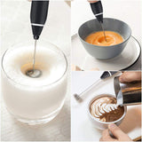 Black 304 Stainless Steel 3-Speed Handheld Electric Milk Frother, Egg Beater, Paint Mixer, and Milk Powder Blender - Top-Down View