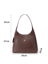 Black Oil-Wax Leather Style Casual Shoulder Bag, Versatile Handbag and Crossbody Tote for Women - 45-Degree Angle