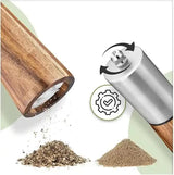 Natural Color Acacia Wood Pepper Grinder, Manual Multi-Purpose Spice Mill, Kitchen Seasoning Tool - Side View