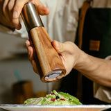 Natural Color Acacia Wood Pepper Grinder, Manual Multi-Purpose Spice Mill, Kitchen Seasoning Tool - 45-Degree Angle