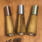 Natural Color Acacia Wood Pepper Grinder, Manual Multi-Purpose Spice Mill, Kitchen Seasoning Tool - Rear View