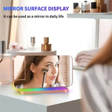 Black RGB LED Projection Alarm Clock, Multi-Color Night Light with Snooze Function, Home Decor Digital Clock - Side View