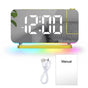 Gold RGB LED Projection Alarm Clock, Multi-Color Night Light with Snooze Function, Home Decor Digital Clock