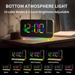 Gold RGB LED Projection Alarm Clock, Multi-Color Night Light with Snooze Function, Home Decor Digital Clock