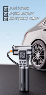 Wireless Car Air Compressor, Portable Electric Tire Inflator Pump for Cars, Bikes, and Motorcycles - Rear View