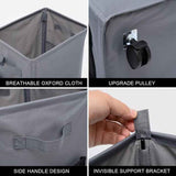 Dark Grey Foldable Yoga Storage Basket, Oxford Fabric Laundry Hamper, Multi-Purpose Organizer for Toys and Bathroom Essentials - Rear View