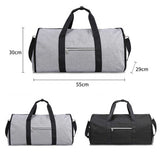 Grey Multi-Functional Travel Duffel Bag with Suit Storage, Foldable Garment Bag for Business Trips - Side View