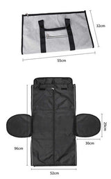 Grey Multi-Functional Travel Duffel Bag with Suit Storage, Foldable Garment Bag for Business Trips - Top-Down View