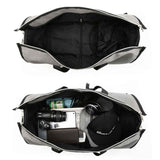Grey Multi-Functional Travel Duffel Bag with Suit Storage, Foldable Garment Bag for Business Trips - 45-Degree Angle