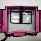 Blue Kids Travel Tray with Storage, Car Seat Organizer for Toys and Snacks - Side View