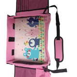 Blue Kids Travel Tray with Storage, Car Seat Organizer for Toys and Snacks - Top-Down View