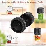 White Automatic Electric Mason Jar Vacuum Sealer - Compact Food Preservation Machine with Digital Display - Side View