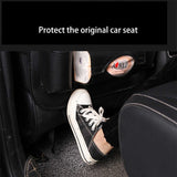 Black Leather Car Backseat Organizer with Foldable Tray Table & Trash Bag - Multi-functional Car Storage Solution - Side View