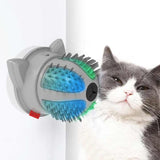 Electric Cat Massager Brush – Catnip & LED Interactive Grooming Toy - Front View
