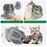 Electric Cat Massager Brush – Catnip & LED Interactive Grooming Toy - Side View