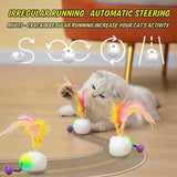 Interactive Cat Feather Toy with LED Lights – Smart Motion Pet Playmate - Front View