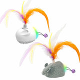 Interactive Cat Feather Toy with LED Lights – Smart Motion Pet Playmate - Rear View