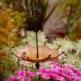 Umbrella-Shaped Bird Feeder - Metal Hanging Garden Decoration - Front View