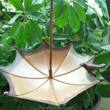 Umbrella-Shaped Bird Feeder - Metal Hanging Garden Decoration - Side View