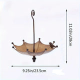 Umbrella-Shaped Bird Feeder - Metal Hanging Garden Decoration - Top-Down View