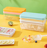 Yellow Eco-Friendly Large Capacity Food-Grade Ice Cube Tray with Lid - Front View