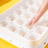 Yellow Eco-Friendly Large Capacity Food-Grade Ice Cube Tray with Lid - 45-Degree Angle