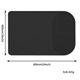 Black Silicone Coffee Machine Mat ??Waterproof, Anti-Slip, and Durable Countertop Protector