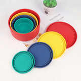 Yellow (1300ml) Dopamine-Style Food-Grade Lunch Box - Microwave Safe Fruit & Meal Storage Container - Top-Down View