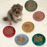 Green Silicone Slow Feeder Bowl for Dogs - Anti-Choking Christmas-Themed Lick Mat - Front View