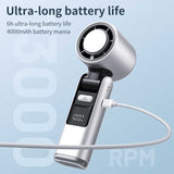 Black Portable Handheld High-Speed Cooling Fan - Perfect for Outdoor Camping - Top-Down View