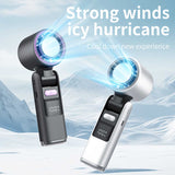 Pink Portable Handheld High-Speed Cooling Fan - Perfect for Outdoor Camping - Front View