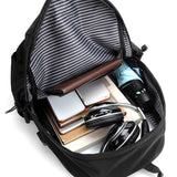Black Business Casual Laptop Backpack with USB Charging Port - Travel, Work, and Student Use - Front View