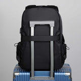 Black Business Casual Laptop Backpack with USB Charging Port - Travel, Work, and Student Use - Side View