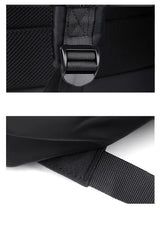 Sky Blue Business Casual Laptop Backpack with USB Charging Port - Travel, Work, and Student Use - Rear View