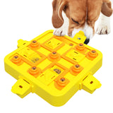 Yellow Interactive Slow Feeder Puzzle Toy for Dogs - Durable Pet Food Dispenser Bowl - Front View