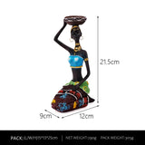 Blue European Resin African Woman Candle Holders - Decorative Tabletop Candle Stands for Coffee Bars & Home Decor - Top-Down View