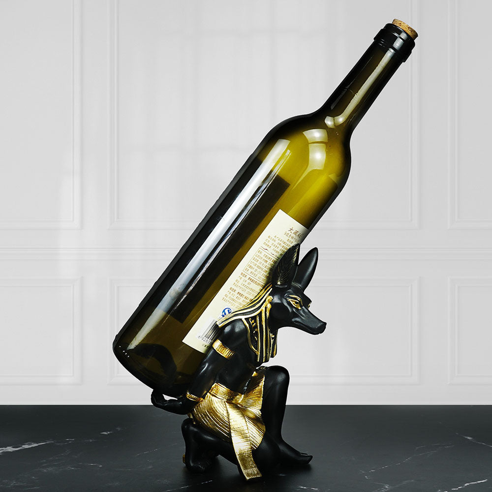 Egyptian Anubis Dog Wine Rack ??Unique Resin Wine Holder for Home Decor