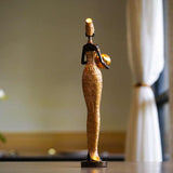 White Exotic African Woman Figurine - Elegant Resin Sculptures for Home Decor - Top-Down View