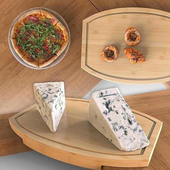 Corner Bamboo Cutting Board with Juice Groove ??Space-Saving Kitchen Countertop Board