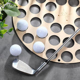 42-Hole Wooden Golf Ball Stand | Laser-Cut Organizer for Golf Lovers | Durable & High-Quality Storage Rack - Top-Down View