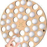 42-Hole Wooden Golf Ball Stand | Laser-Cut Organizer for Golf Lovers | Durable & High-Quality Storage Rack - 45-Degree Angle