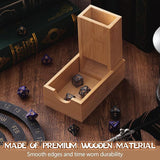 Portable Foldable Bamboo Dice Tower Set – Premium Wooden Dice Roller for Tabletop RPG and Board Games - Front View