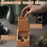 Portable Foldable Bamboo Dice Tower Set – Premium Wooden Dice Roller for Tabletop RPG and Board Games - Side View