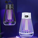 Black 360° Electric Mosquito Killer Lamp - UV Light Insect Zapper with Digital Display for Indoor and Outdoor Use - Side View