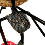 Black-white Modern Iron Art Candle Holder - Stylish Decorative Candle Stand for Living Room, Dining Room, and Study - Front View