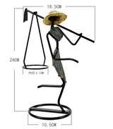 Red Dress Modern Iron Art Candle Holder - Stylish Decorative Candle Stand for Living Room, Dining Room, and Study - Side View