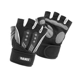 M White Fingerless Workout Gloves with Wrist Support  Non-Slip, Breathable Gym Gloves for Weightlifting and Cycling