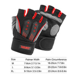 XL Red Fingerless Workout Gloves with Wrist Support - Non-Slip, Breathable Gym Gloves for Weightlifting and Cycling - Side View