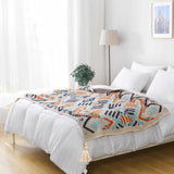 110x130cm Bohemian Woven Throw Blanket - Soft Decorative Sofa Cover with Tassels for Living Room and Bedroom - Front View