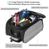 Insulated Bike Rear Rack Bag - Waterproof Storage Bag with Soft PE Padding for Cycling - Side View
